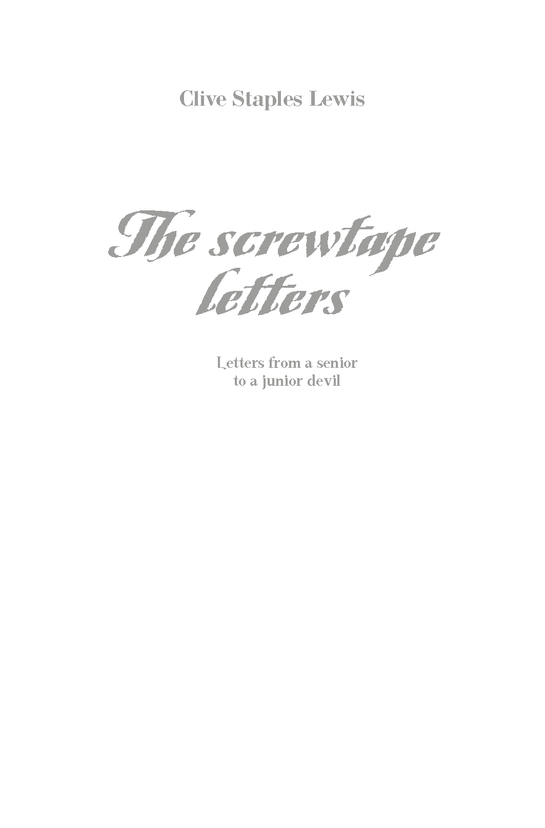 The Screwtape Letters page 1